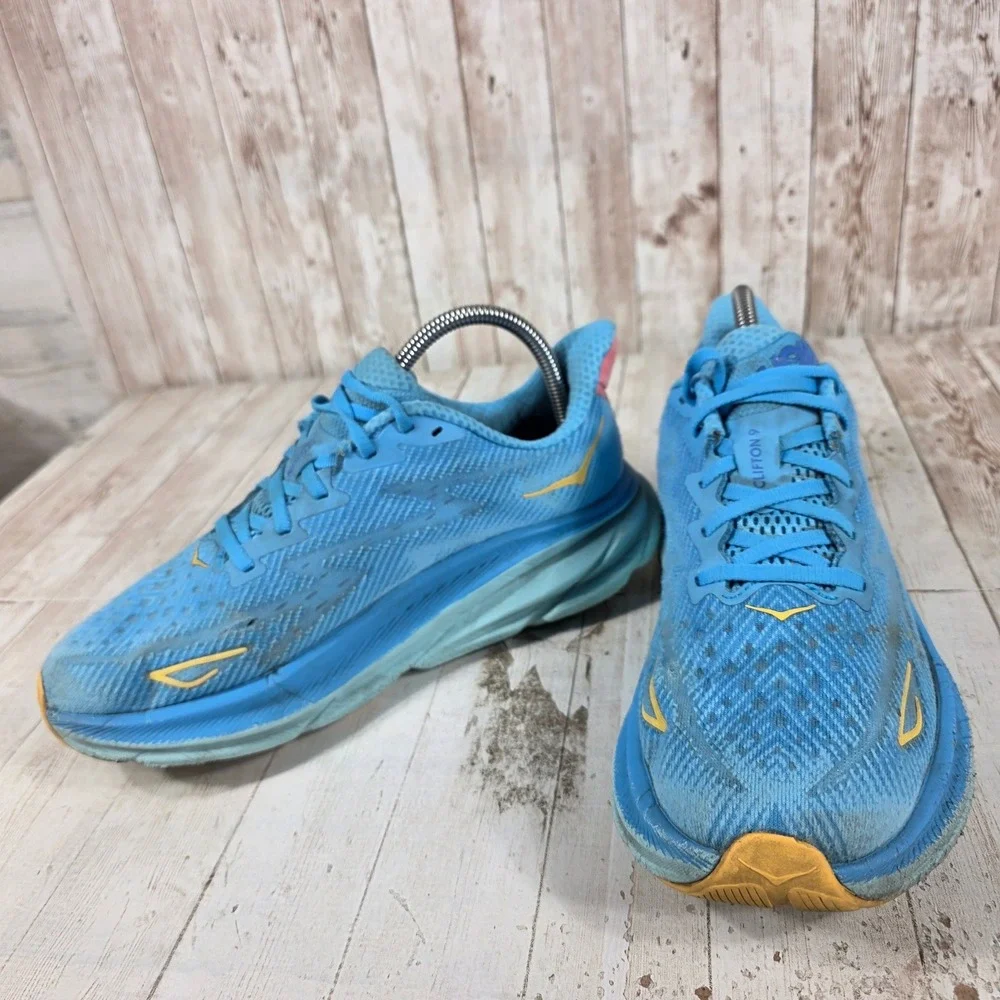 Hoka Clifton 9 Womens Running Shoes Size 9 Blue Pink Sky Copper 1127896 SDY